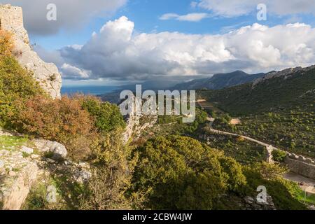 Kyrenia, Girne, Burgfestung; St. Hilarion, Türkische Republik Nordzypern Foto Stock