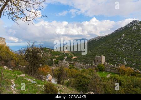 Kyrenia, Girne, Burgfestung; St. Hilarion, Türkische Republik Nordzypern Foto Stock