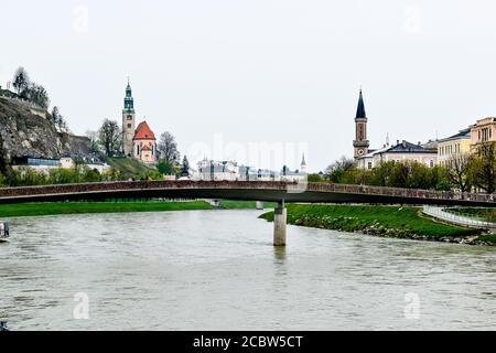 Ponte Makartsteg a Salisburgo Foto Stock