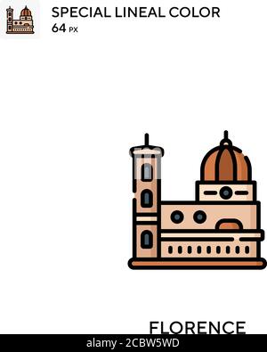 Firenze icona vettore colore lineare speciale. Icone di Firenze per il vostro progetto aziendale Illustrazione Vettoriale