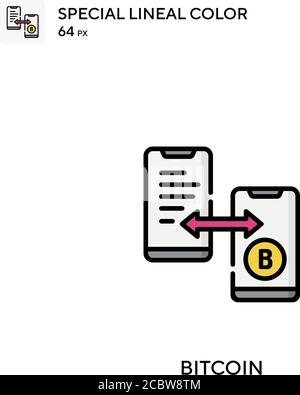 Bitcoin icona vettore colore lineare speciale. Icone Bitcoin per il tuo progetto aziendale Illustrazione Vettoriale