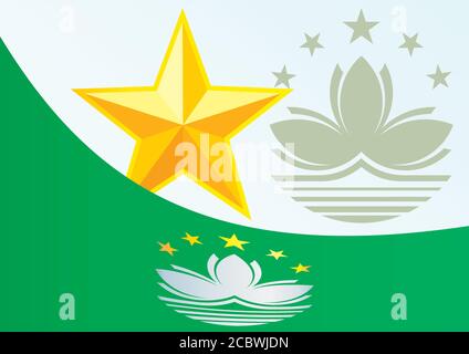 Bandiera di Macao, Regione amministrativa speciale della Repubblica popolare cinese Illustrazione Vettoriale