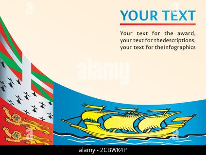 Bandiera di Saint-Pierre e Miquelon, collettività d'oltremare della Francia, Illustrazione Vettoriale