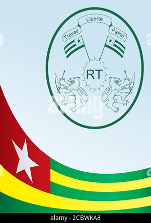 Bandiera del Togo, modello per il premio, un documento ufficiale con la bandiera dello stato del Togo Illustrazione Vettoriale