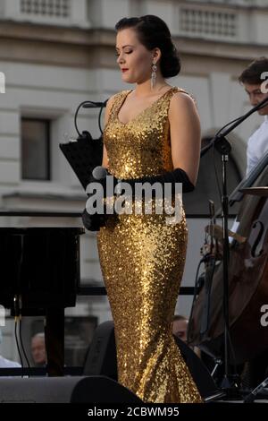 Warszawa, Polonia. 15 agosto 2020. Concerto in occasione del centenario della Battaglia di Varsavia. (Foto di Beata Siewicz/Pacific Press) Credit: Pacific Press Media Production Corp./Alamy Live News Foto Stock