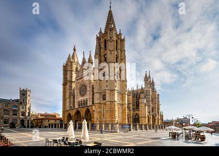 Cattedrale, Leon, Castiglia e Leon, Spagna Foto Stock