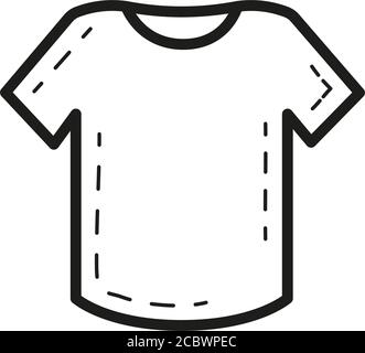 Icona del profilo della T-shirt isolata su sfondo bianco Illustrazione Vettoriale