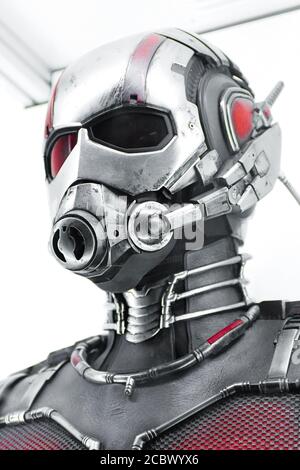 Costume di ANT Man all'esperienza di Avengers nel Treasure Island Hotel and Casino sulla Strip.Avengers di Las Vegas. Foto Stock