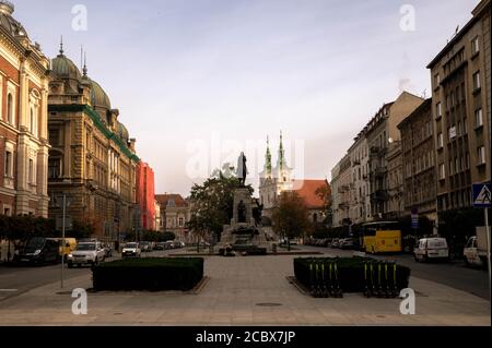 Battaglia di Grunwald monumento nella città vecchia di Cracovia Foto Stock