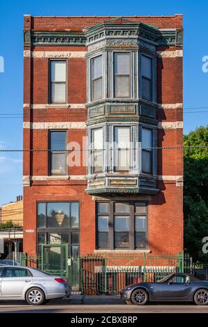 Edificio storico a piu' unita' nel Lincoln Park Foto Stock