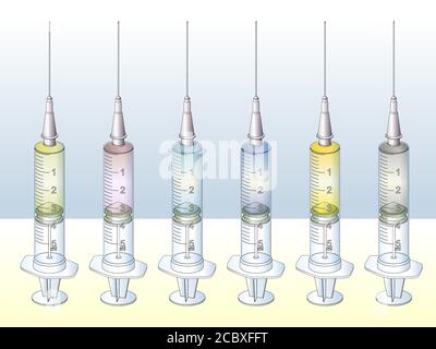 Siringa medica per iniezioni, illustrazione vettoriale Illustrazione Vettoriale