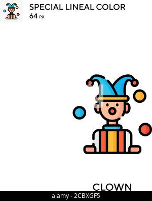 Clown icona vettore di colore lineare speciale. Icone clown per il vostro progetto di affari Illustrazione Vettoriale