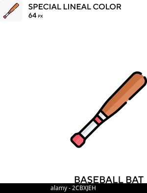 Baseball BAT icona vettore colore lineare speciale. Icone di mazza da baseball per il vostro progetto di affari Illustrazione Vettoriale