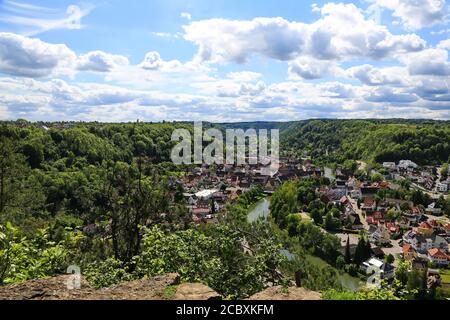 Paesaggio urbano di Sulz am Neckar dall'alto Foto Stock