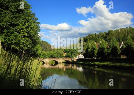 Ponte di pietra nella zona di Sulz am Neckar Foto Stock