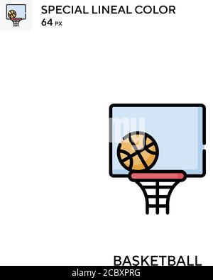 Basket icona vettore colore lineare speciale. Icone di basket per il tuo progetto aziendale Illustrazione Vettoriale