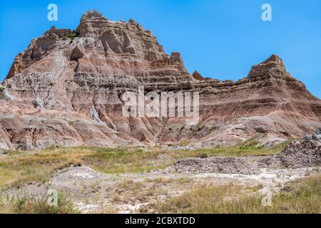 Paesaggio del Parco Nazionale di Badlands durante il giorno Foto Stock