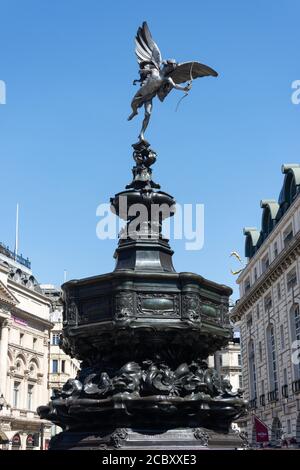 Shaftesbury Memorial Fountain con Statua di Anteros, Piccadilly Circus, Città di Westminster, Grande Londra, Inghilterra, Regno Unito Foto Stock