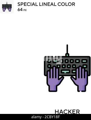 Icona vettore colore lineare speciale hacker. Icone di hacker per il vostro progetto aziendale Illustrazione Vettoriale