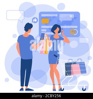 Banner shopping online Illustrazione Vettoriale