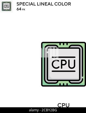 Icona vettore colore lineare speciale CPU. Icone CPU per il vostro progetto aziendale Illustrazione Vettoriale