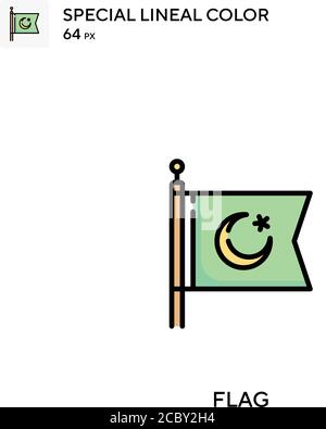 Flag icona vettore colore lineare speciale. Icone di flag per il vostro progetto di affari Illustrazione Vettoriale