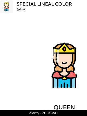 Icona vettore colore lineare Queen Special. Icone regina per il vostro progetto di affari Illustrazione Vettoriale