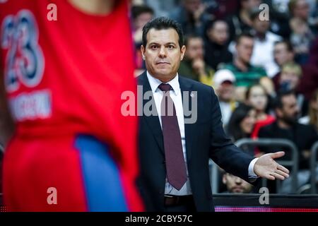 Berlino, Germania, 25 ottobre 2019: Dejan Radonjic allenatore di CSKA Mosca durante la partita di basket Eurolega tra Alba Berlin e CSKA Mosca Foto Stock