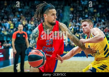 Berlino, Germania, 25 ottobre 2019: Il giocatore di basket Daniel Hackett di CSKA Mosca in azione durante la partita di basket Eurolega Foto Stock