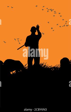 Sheepman e pecora. Immagine vettoriale. Sfondo bianco. Illustrazione Vettoriale
