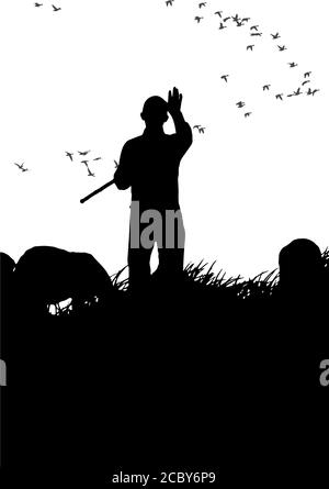 Sheepman e pecora. Immagine vettoriale. Sfondo bianco. Illustrazione Vettoriale