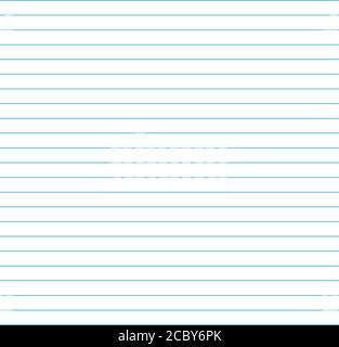 Foglio bianco tessuto per notebook scolastico. Libro di esercizi su carta vettoriale in una riga. Foglio di notebook rigato Illustrazione Vettoriale