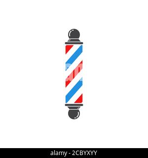 Barbiere palo negozio. Vettore su sfondo bianco isolato. EPS 10. Illustrazione Vettoriale
