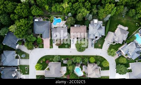 Aereo di una mezzaluna di quartiere - Londra Ontario Canada Foto Stock