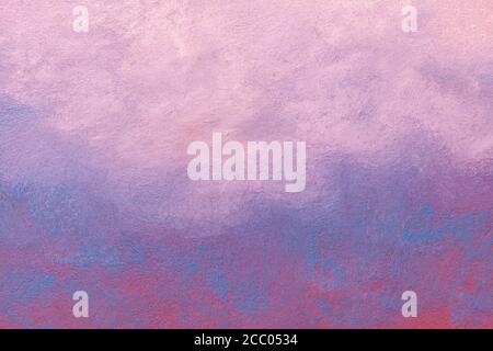 Astratto arte sfondo blu chiaro e viola colori. Pittura ad acquerello su tela con sfumatura rosa tenue. Frammento di artwork lilla su carta con p Foto Stock