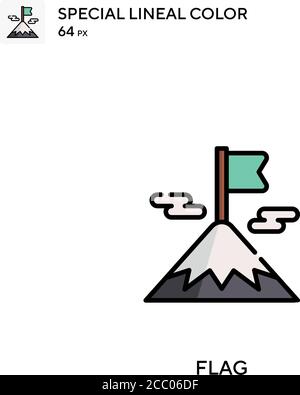 Flag icona vettore colore lineare speciale. Icone di flag per il vostro progetto di affari Illustrazione Vettoriale