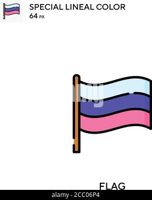 Flag icona vettore colore lineare speciale. Icone di flag per il vostro progetto di affari Illustrazione Vettoriale