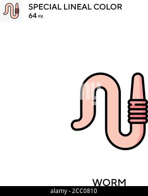 Worm icona vettore colore lineare speciale. Icone WORM per il vostro progetto aziendale Illustrazione Vettoriale