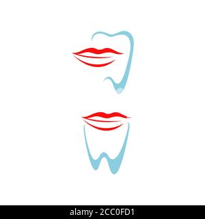 ortodonzia smile logo design vettore creativo bocca e dentale modello Illustrazione Vettoriale