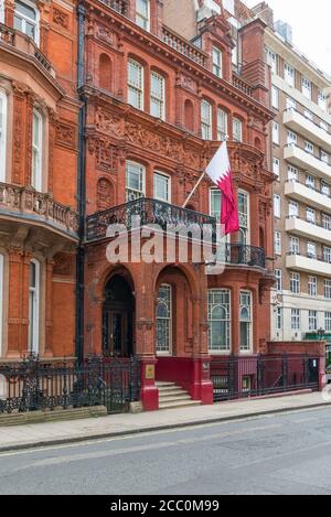 Ambasciata del Qatar in South Audley Street, Mayfair, Londra, Inghilterra, Regno Unito Foto Stock