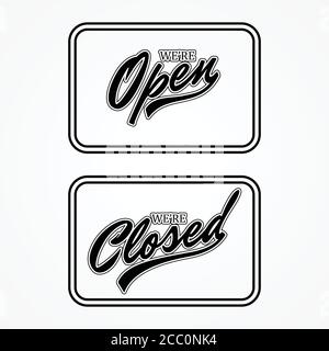 Lettera semplice icona della porta aperta e chiusa su sfondo bianco. Stile piatto icona della porta aperta e chiusa per il tuo migliore segno di business. Illustrazione vettoriale EPS Illustrazione Vettoriale