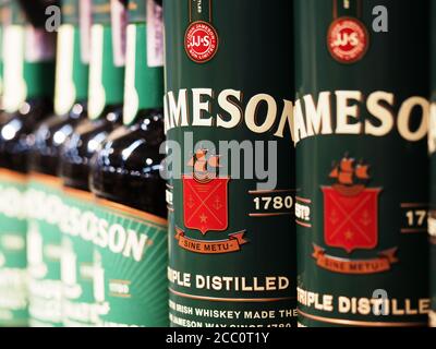 Kiev, Ucraina, 16 agosto 2020. Editoriale illustrativo. Jameson irish whiskey in negozio Foto Stock