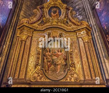 Spagna, Catalogna, Girona, cattedrale di Santa Maria, cappella di Santa Maria Maddalena Foto Stock