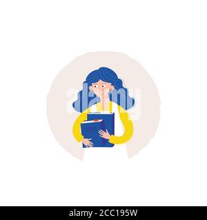 ragazza con libri vettore Illustrazione Vettoriale