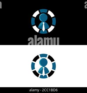 Simbolo persone per l'icona business su sfondo bianco. Persona di affari per il disegno dell'elemento. Illustrazione vettoriale EPS.8 EPS.10 Illustrazione Vettoriale