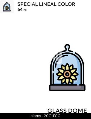 Cupola in vetro icona vettore colore lineare speciale. Icone a cupola in vetro per il vostro progetto aziendale Illustrazione Vettoriale