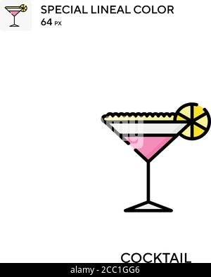 Cocktail icona vettore colore lineare speciale. Icone cocktail per il vostro progetto aziendale Illustrazione Vettoriale