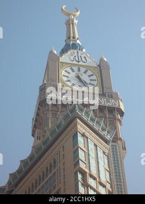 Vista dell'edificio della Torre dell'orologio in Arabia Saudita Foto Stock