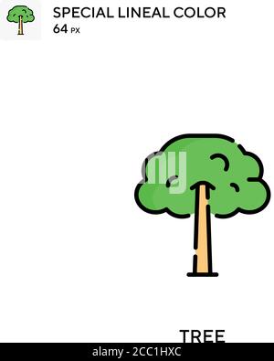 Albero icona vettore colore lineare speciale. Icone ad albero per il progetto aziendale Illustrazione Vettoriale