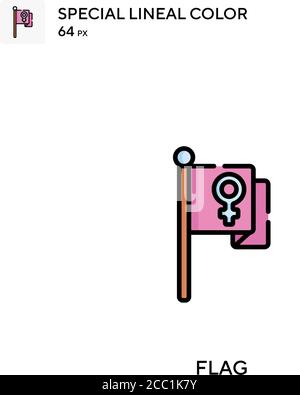 Flag icona vettore colore lineare speciale. Icone di flag per il vostro progetto di affari Illustrazione Vettoriale